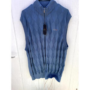 Greg Norman Vest Mens XL Blue Vest  1/4 Zip NWT